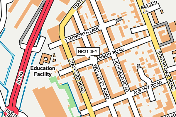 NR31 0EY map - OS OpenMap – Local (Ordnance Survey)