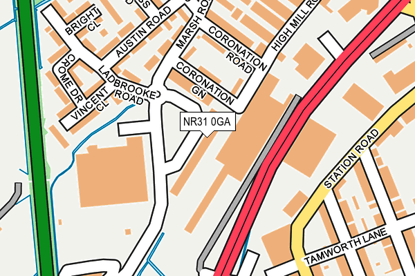 NR31 0GA map - OS OpenMap – Local (Ordnance Survey)