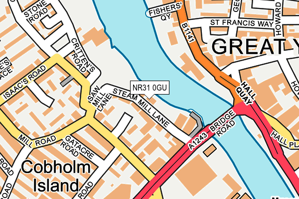 NR31 0GU map - OS OpenMap – Local (Ordnance Survey)