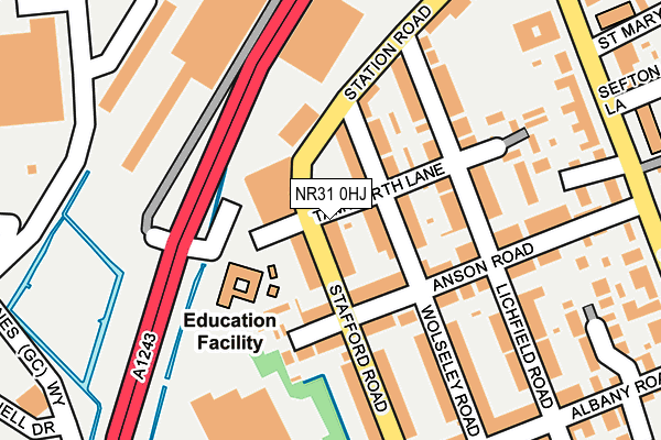 NR31 0HJ map - OS OpenMap – Local (Ordnance Survey)