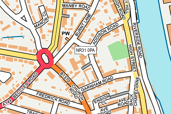 NR31 0PA map - OS OpenMap – Local (Ordnance Survey)