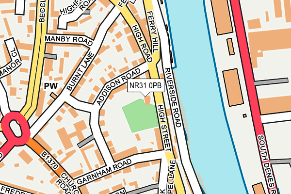 NR31 0PB map - OS OpenMap – Local (Ordnance Survey)