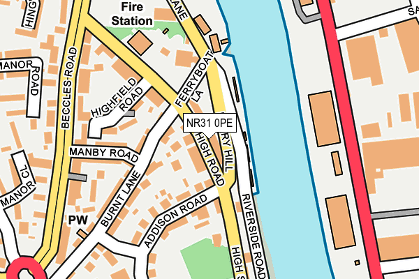NR31 0PE map - OS OpenMap – Local (Ordnance Survey)