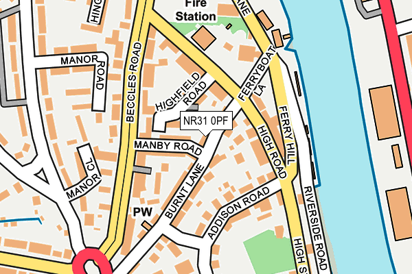 NR31 0PF map - OS OpenMap – Local (Ordnance Survey)