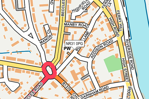 NR31 0PG map - OS OpenMap – Local (Ordnance Survey)