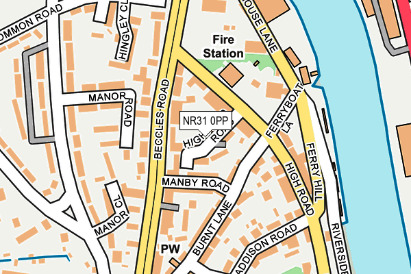 NR31 0PP map - OS OpenMap – Local (Ordnance Survey)