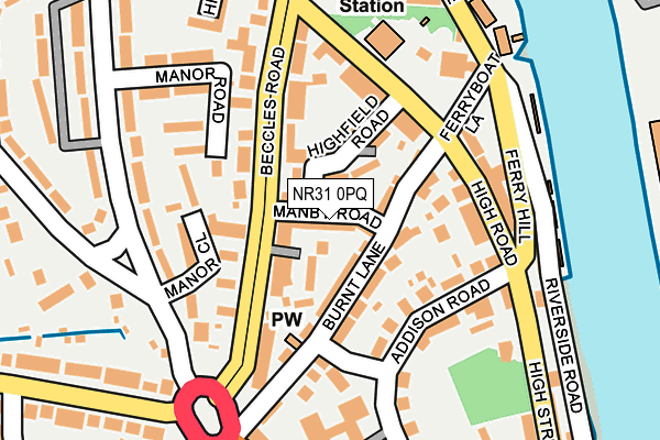 NR31 0PQ map - OS OpenMap – Local (Ordnance Survey)