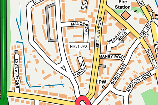 NR31 0PX map - OS OpenMap – Local (Ordnance Survey)