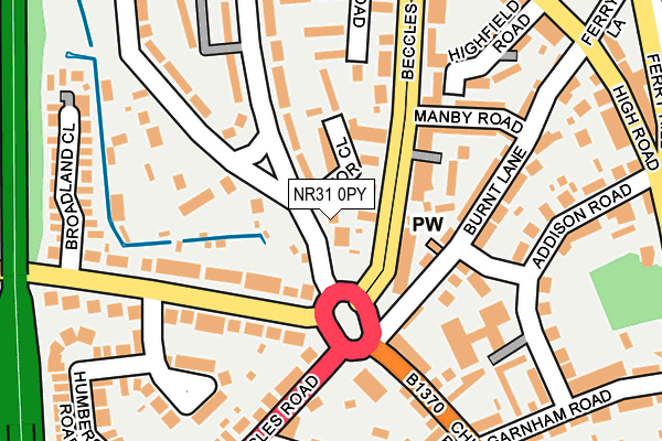 NR31 0PY map - OS OpenMap – Local (Ordnance Survey)