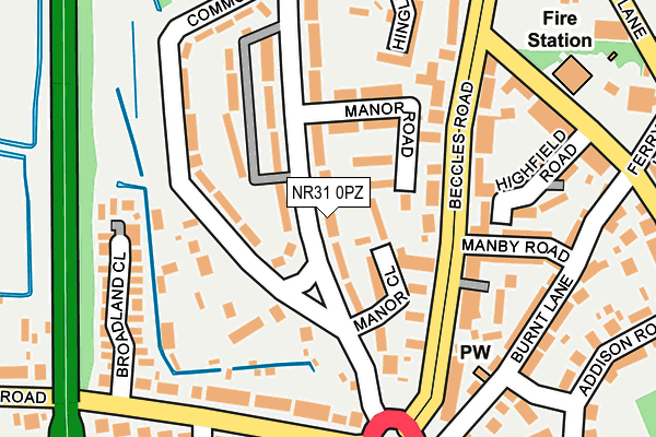 NR31 0PZ map - OS OpenMap – Local (Ordnance Survey)