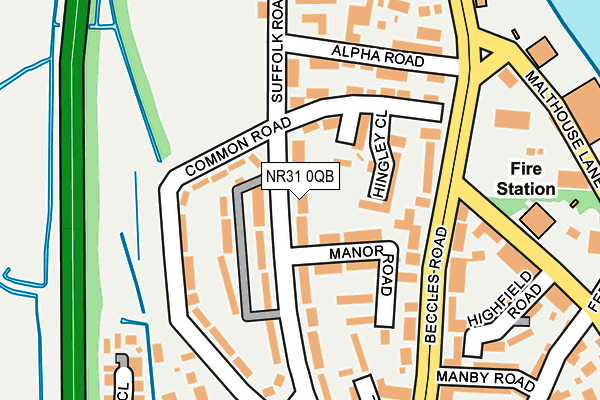 NR31 0QB map - OS OpenMap – Local (Ordnance Survey)