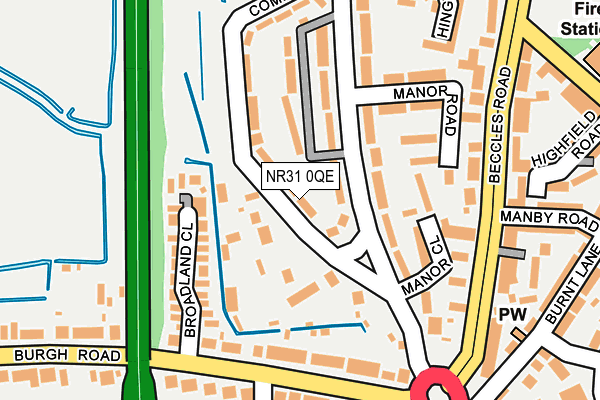 NR31 0QE map - OS OpenMap – Local (Ordnance Survey)