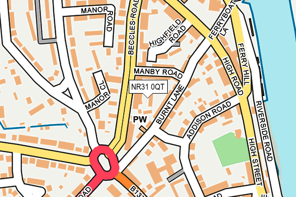 NR31 0QT map - OS OpenMap – Local (Ordnance Survey)