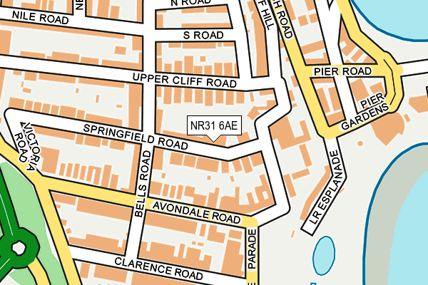 NR31 6AE map - OS OpenMap – Local (Ordnance Survey)