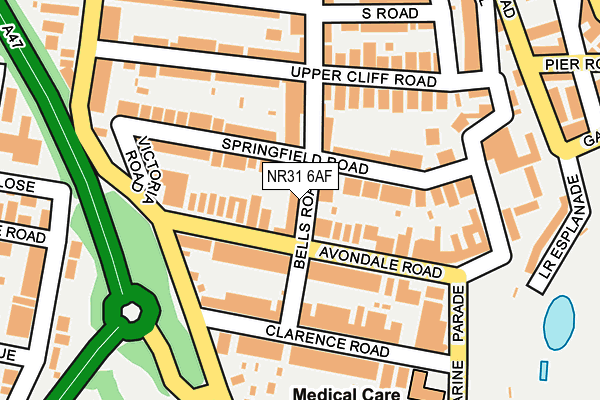 NR31 6AF map - OS OpenMap – Local (Ordnance Survey)