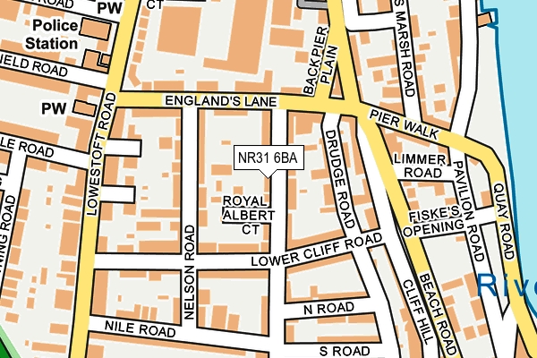NR31 6BA map - OS OpenMap – Local (Ordnance Survey)