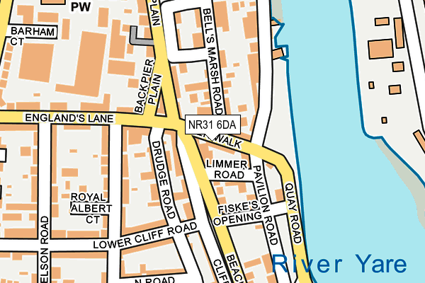 NR31 6DA map - OS OpenMap – Local (Ordnance Survey)