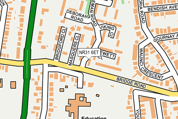 NR31 6ET map - OS OpenMap – Local (Ordnance Survey)