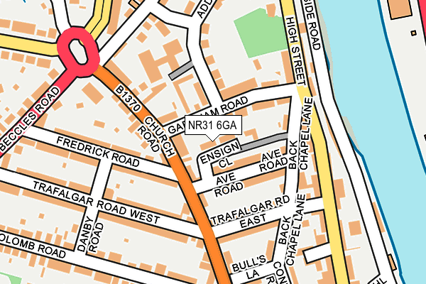 NR31 6GA map - OS OpenMap – Local (Ordnance Survey)
