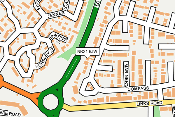 NR31 6JW map - OS OpenMap – Local (Ordnance Survey)