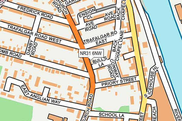 NR31 6NW map - OS OpenMap – Local (Ordnance Survey)