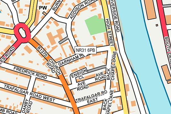 NR31 6PB map - OS OpenMap – Local (Ordnance Survey)