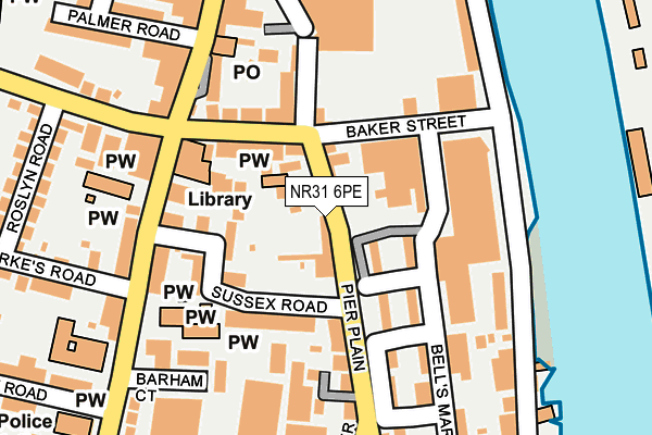 NR31 6PE map - OS OpenMap – Local (Ordnance Survey)