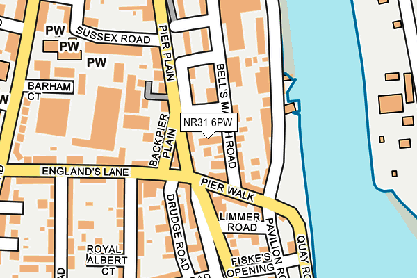 NR31 6PW map - OS OpenMap – Local (Ordnance Survey)