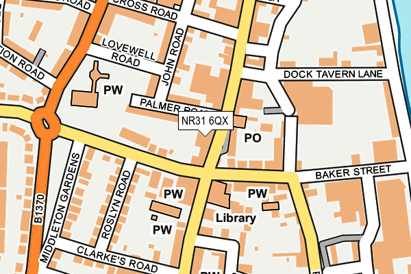 NR31 6QX map - OS OpenMap – Local (Ordnance Survey)