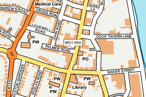NR31 6RA map - OS OpenMap – Local (Ordnance Survey)