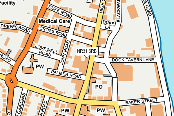 NR31 6RB map - OS OpenMap – Local (Ordnance Survey)