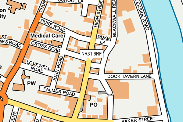 Map of DAVE OLIVER HYDROGRAPHIC SERVICES LIMITED at local scale