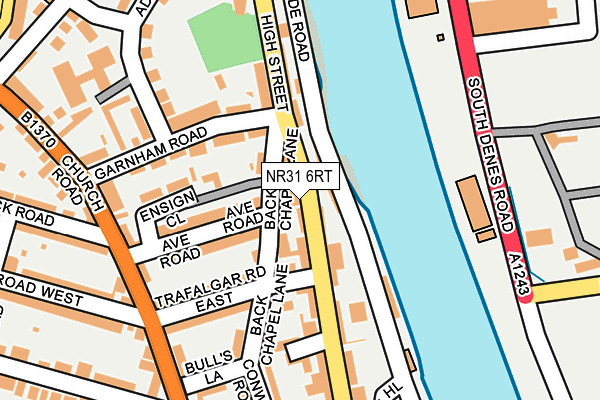 NR31 6RT map - OS OpenMap – Local (Ordnance Survey)