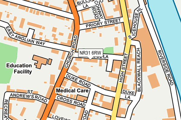 NR31 6RW map - OS OpenMap – Local (Ordnance Survey)