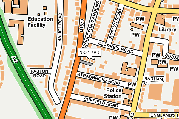 NR31 7AD map - OS OpenMap – Local (Ordnance Survey)