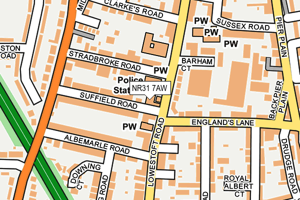 NR31 7AW map - OS OpenMap – Local (Ordnance Survey)