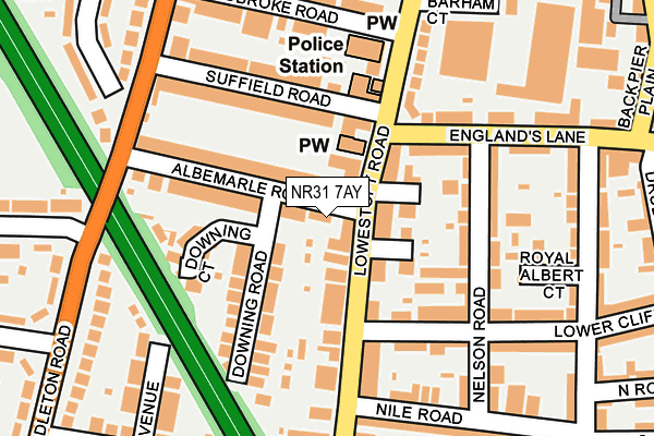 NR31 7AY map - OS OpenMap – Local (Ordnance Survey)