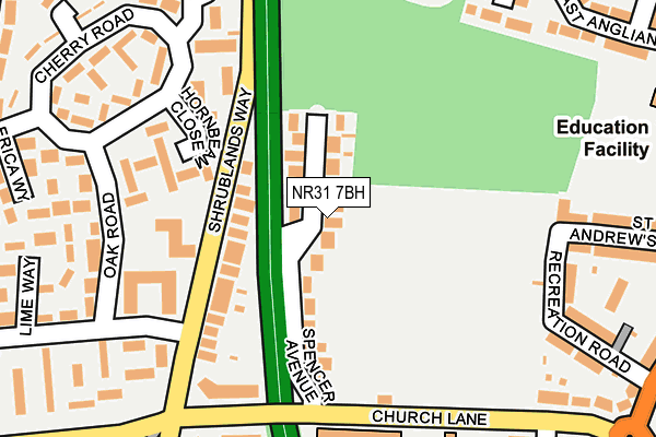 NR31 7BH map - OS OpenMap – Local (Ordnance Survey)