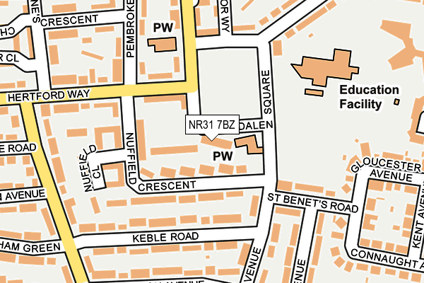 NR31 7BZ map - OS OpenMap – Local (Ordnance Survey)