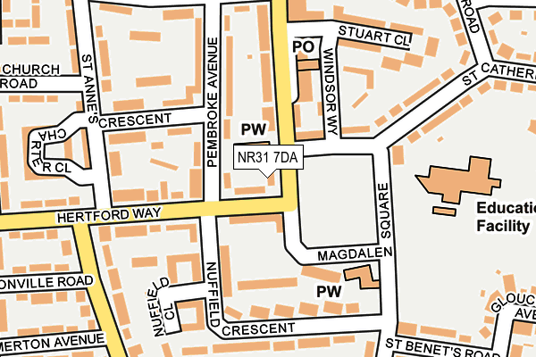 NR31 7DA map - OS OpenMap – Local (Ordnance Survey)