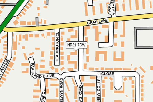 NR31 7DW map - OS OpenMap – Local (Ordnance Survey)