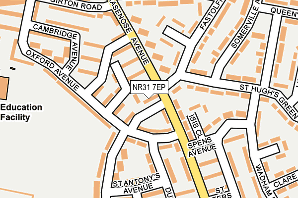 NR31 7EP map - OS OpenMap – Local (Ordnance Survey)