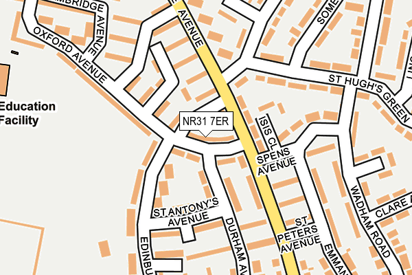 NR31 7ER map - OS OpenMap – Local (Ordnance Survey)
