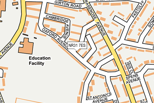 NR31 7ES map - OS OpenMap – Local (Ordnance Survey)