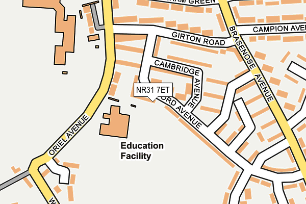 NR31 7ET map - OS OpenMap – Local (Ordnance Survey)