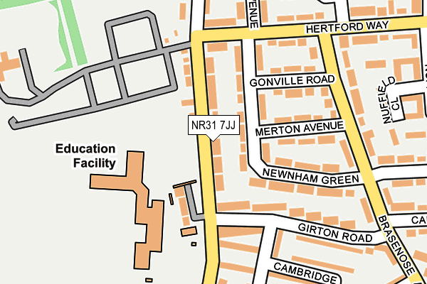 NR31 7JJ map - OS OpenMap – Local (Ordnance Survey)