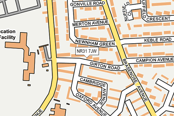 NR31 7JW map - OS OpenMap – Local (Ordnance Survey)