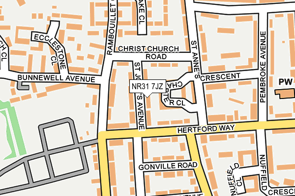 NR31 7JZ map - OS OpenMap – Local (Ordnance Survey)