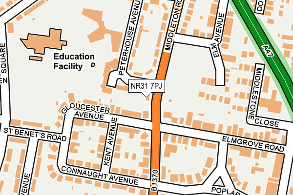 NR31 7PJ map - OS OpenMap – Local (Ordnance Survey)