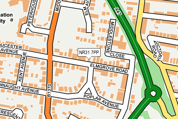 NR31 7PP map - OS OpenMap – Local (Ordnance Survey)